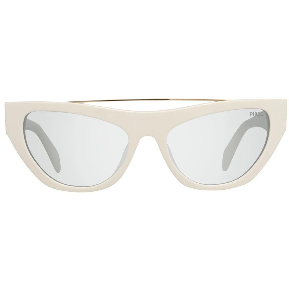Emilio Pucci White Metal Sunglasses by Emilio Pucci