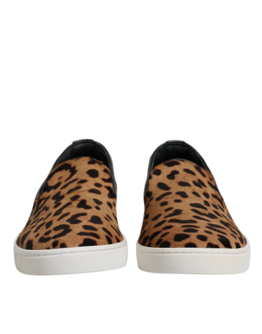 Dolce & Gabbana Brown Calfskin Fur Leopard Sneakers Shoes by Dolce & Gabbana