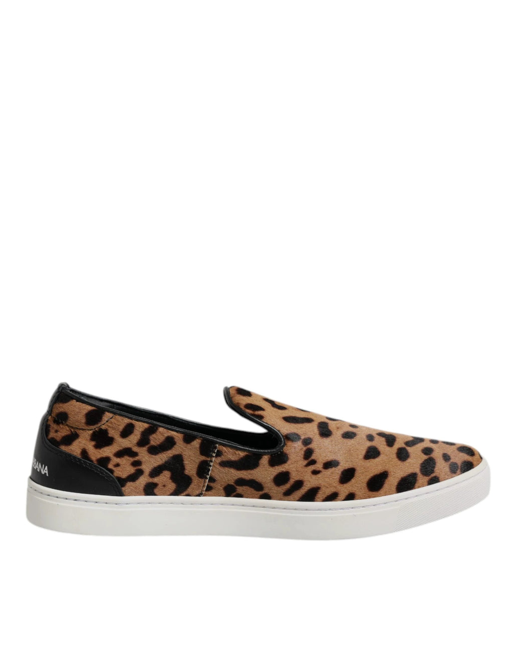 Dolce & Gabbana Brown Calfskin Fur Leopard Sneakers Shoes by Dolce & Gabbana