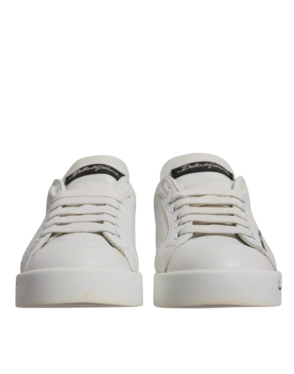 Dolce & Gabbana White Blue Logo Portofino Sneakers Shoes by Dolce & Gabbana