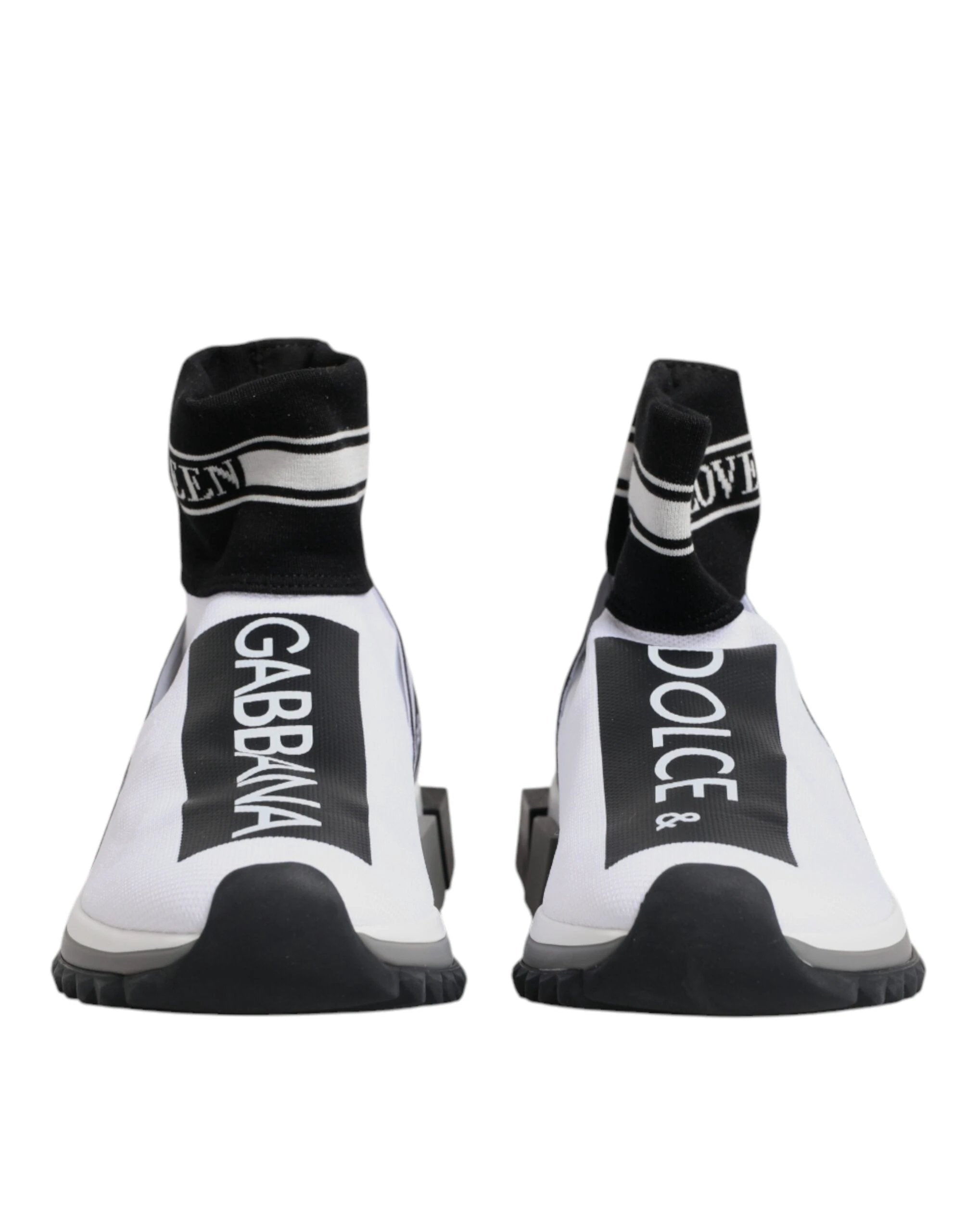 Dolce & Gabbana White Black Sorrento Socks Sneakers Shoes by Dolce & Gabbana