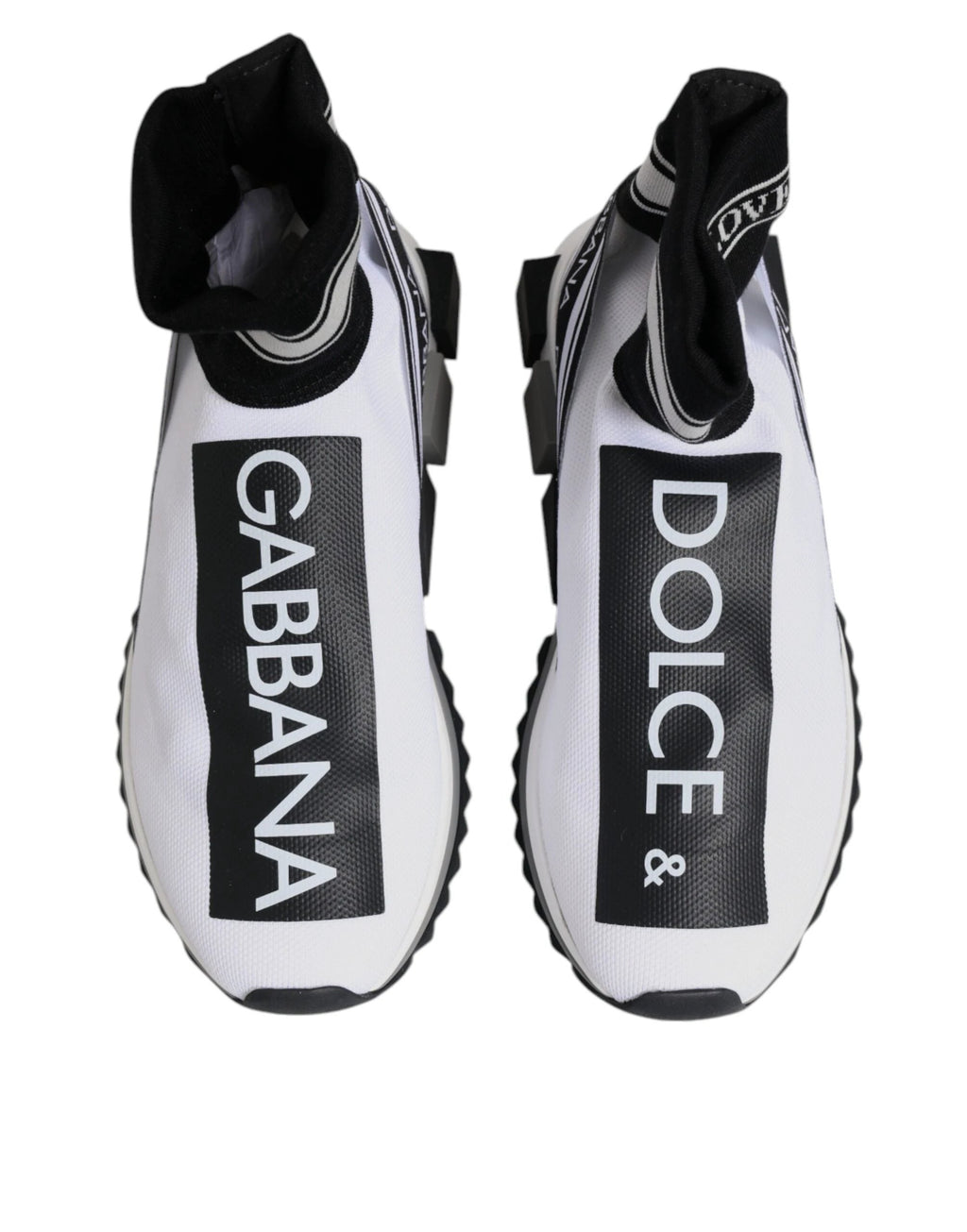 Dolce & Gabbana White Black Sorrento Socks Sneakers Shoes by Dolce & Gabbana