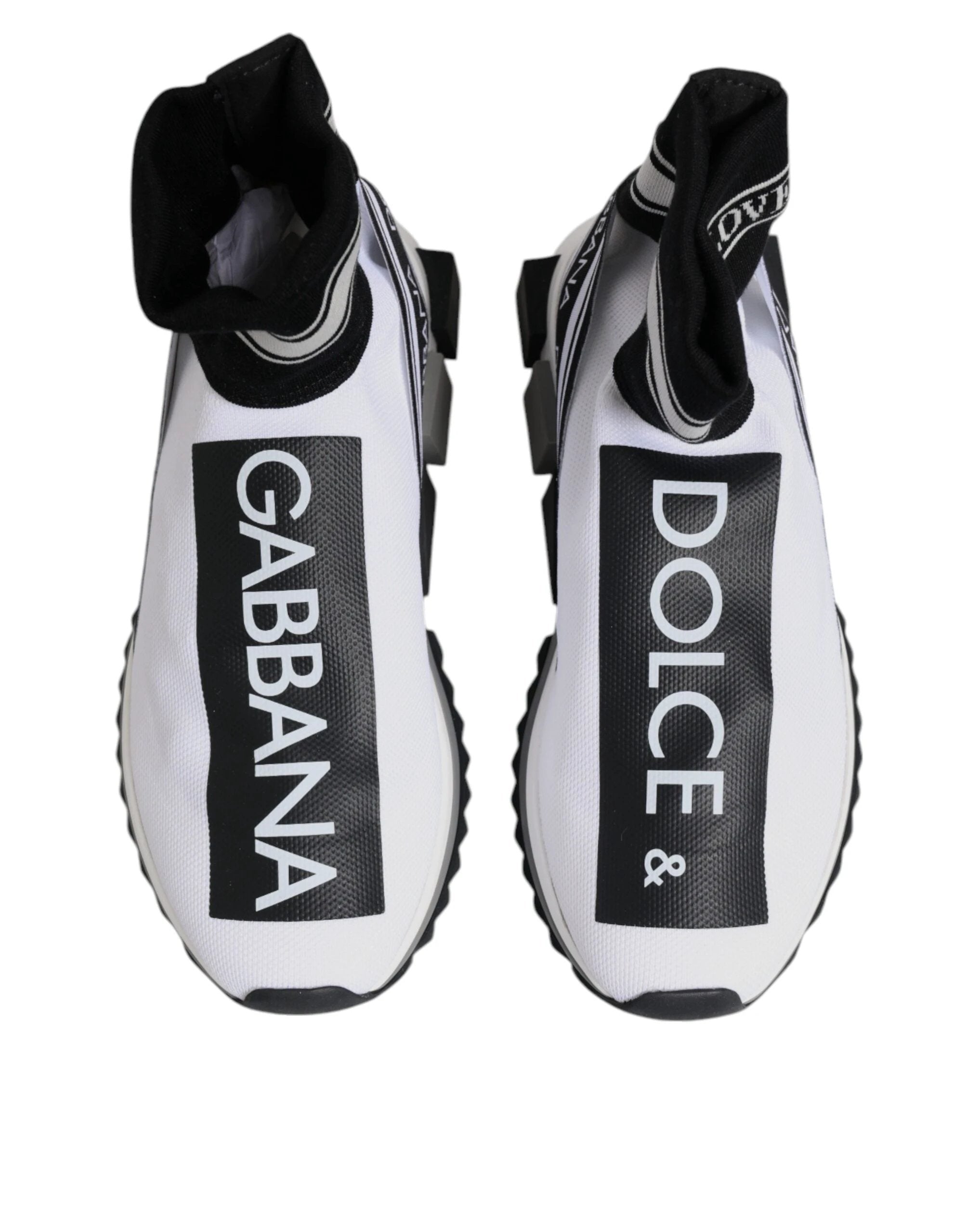Dolce & Gabbana White Black Sorrento Socks Sneakers Shoes by Dolce & Gabbana