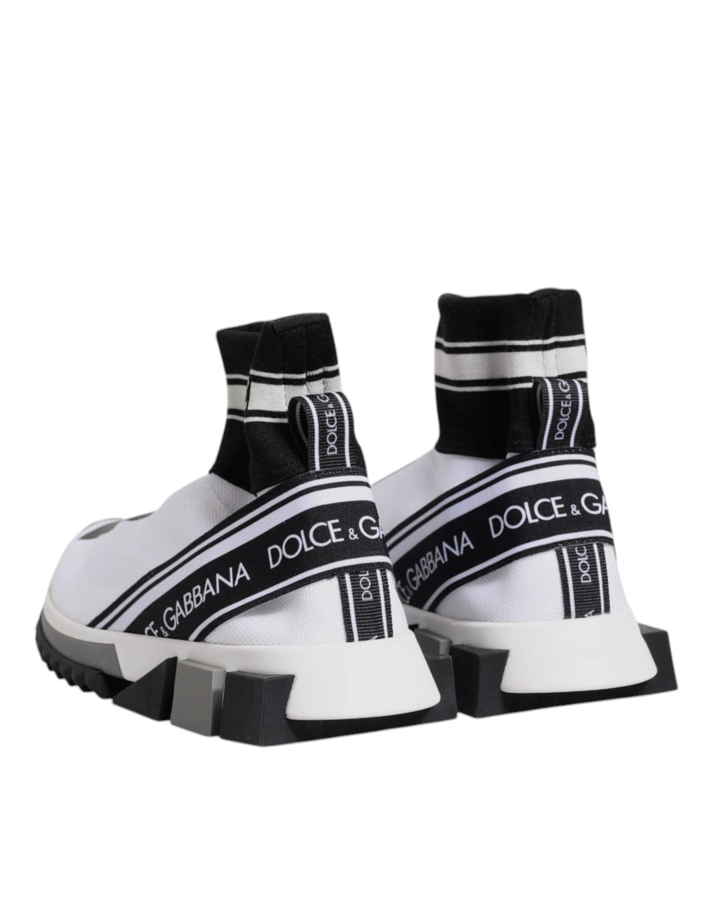 Dolce & Gabbana White Black Sorrento Socks Sneakers Shoes by Dolce & Gabbana