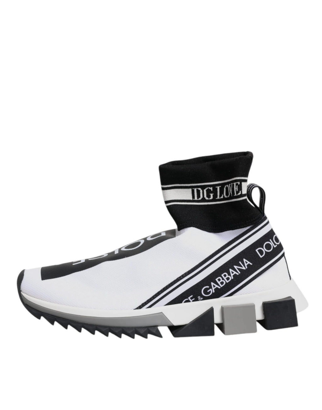 Dolce & Gabbana White Black Sorrento Socks Sneakers Shoes by Dolce & Gabbana