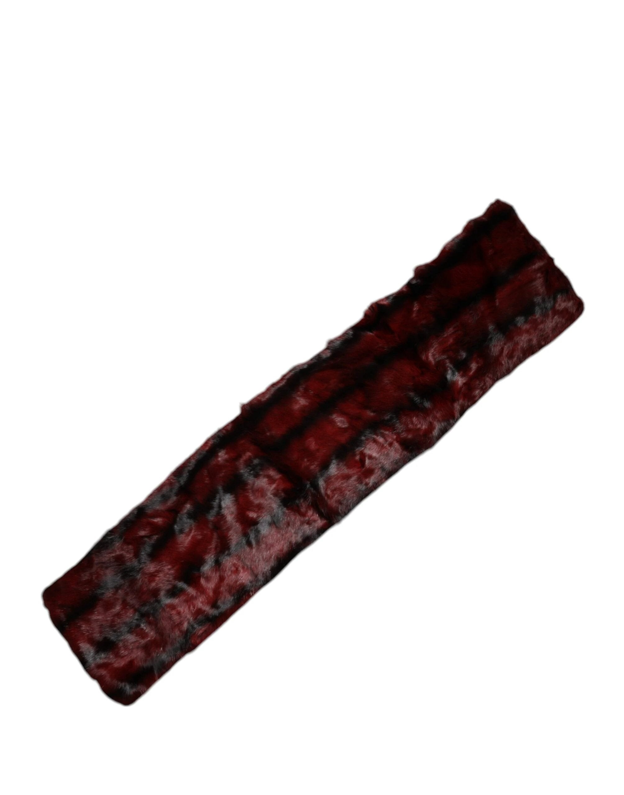 Dolce &amp; Gabbana Châle en fourrure à rayures noires et rouges, écharpe tour de cou