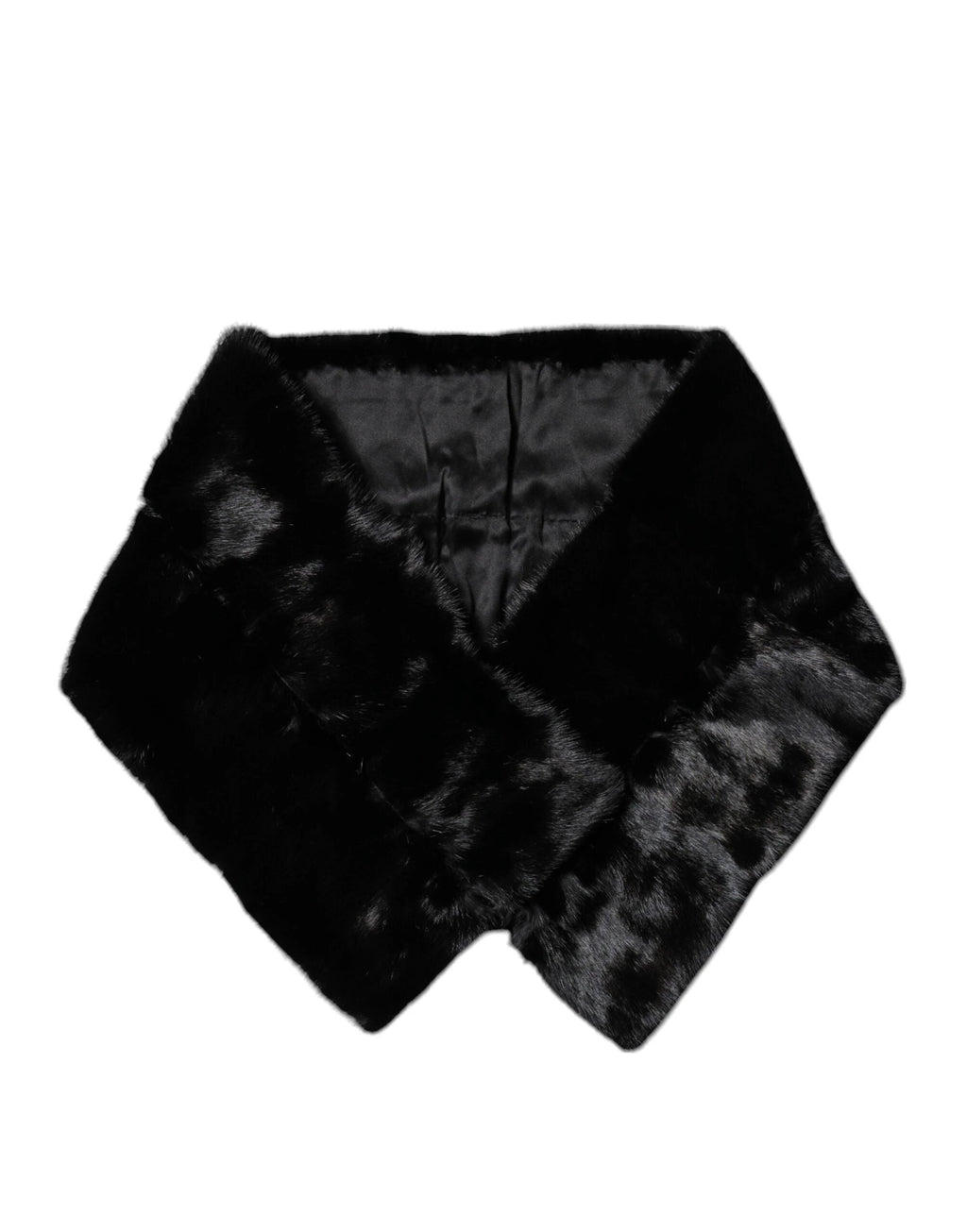 Châle en fourrure noire Dolce &amp; Gabbana, cache-cou, écharpe