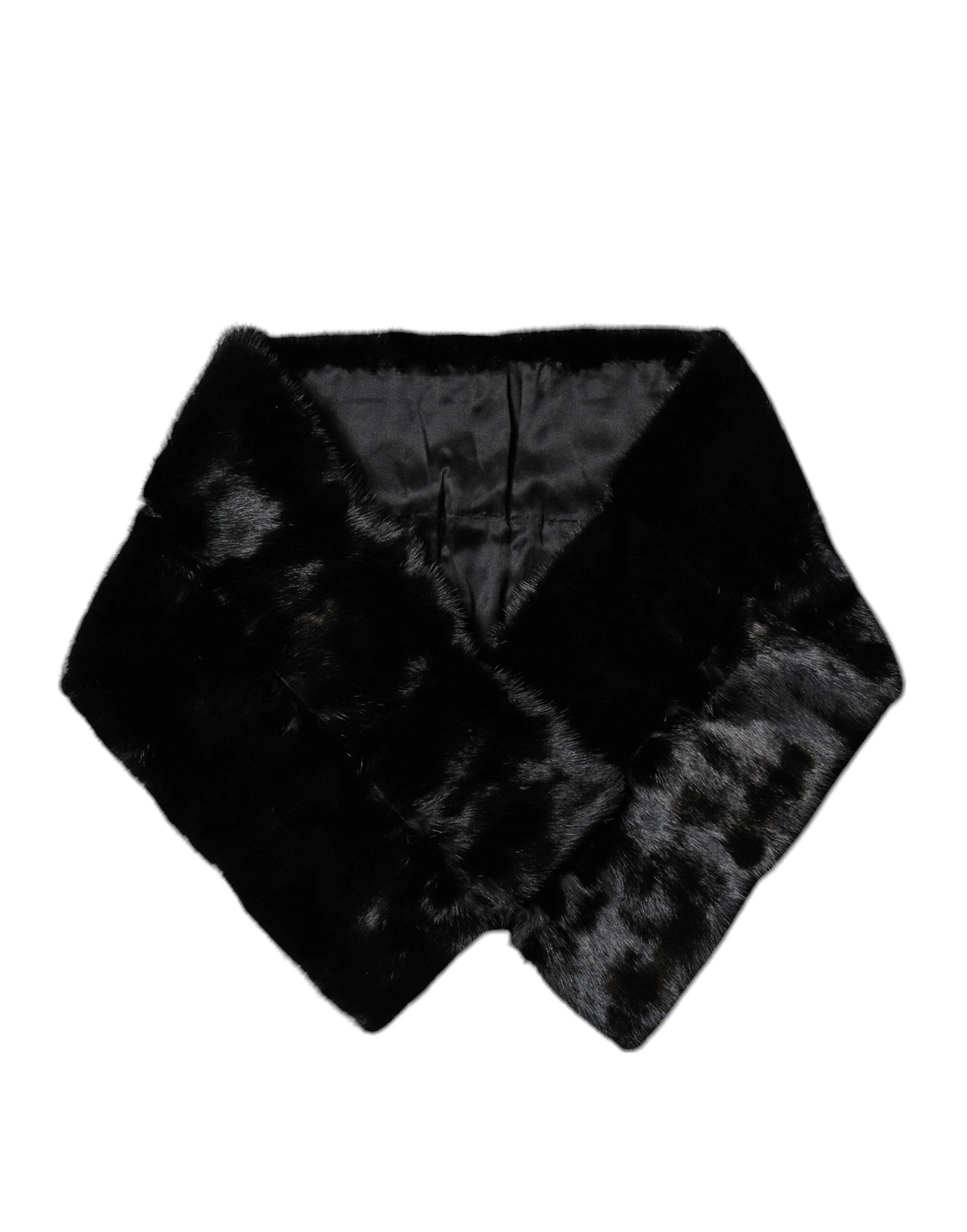 Châle en fourrure noire Dolce &amp; Gabbana, cache-cou, écharpe
