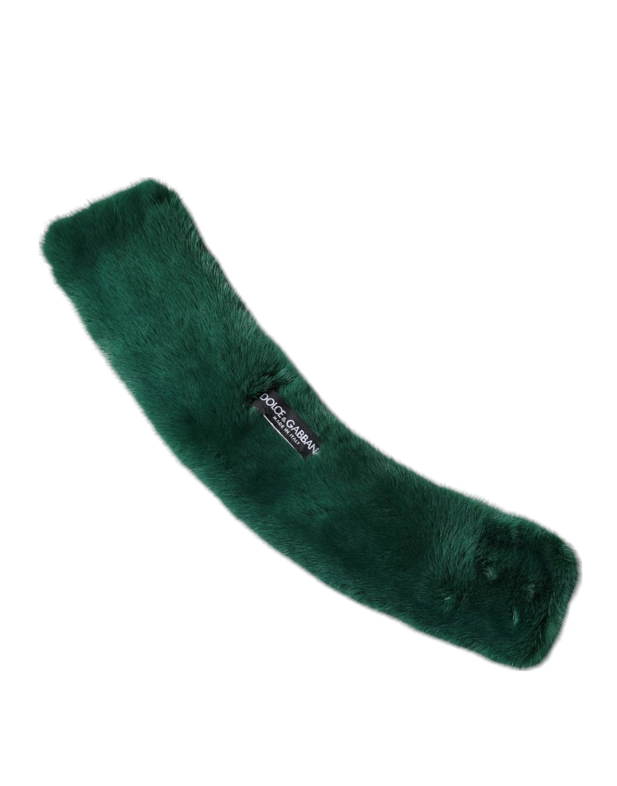 Dolce & Gabbana Green Mink Fur Collar Women Neck Wrap Scarf by Dolce & Gabbana