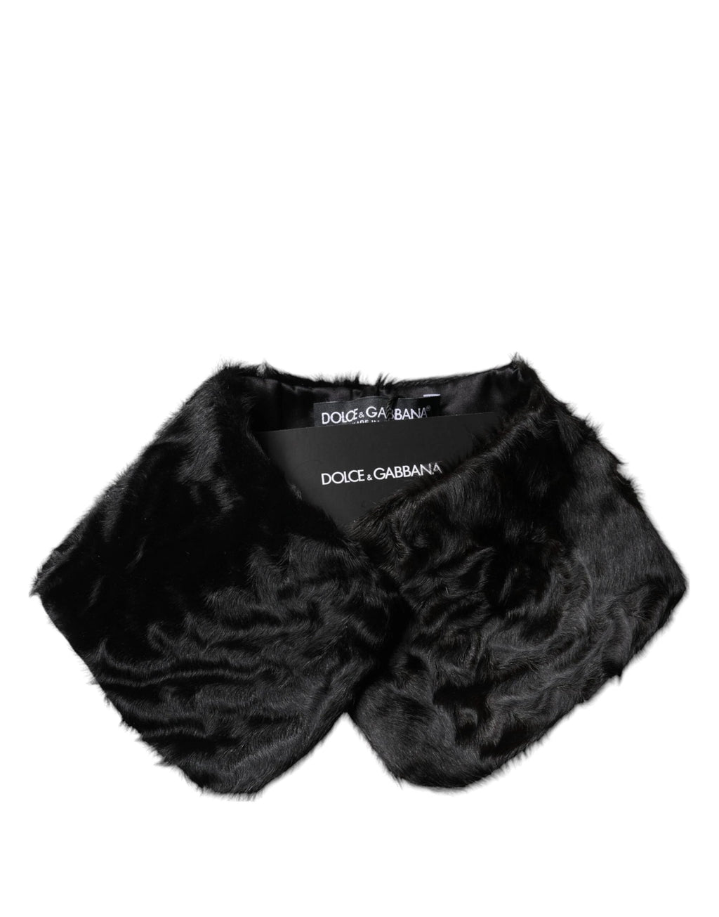 Dolce & Gabbana Black Lamb Fur Collar Women Neck Wrap Scarf by Dolce & Gabbana