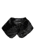 Dolce & Gabbana Black Lamb Fur Collar Women Neck Wrap Scarf by Dolce & Gabbana