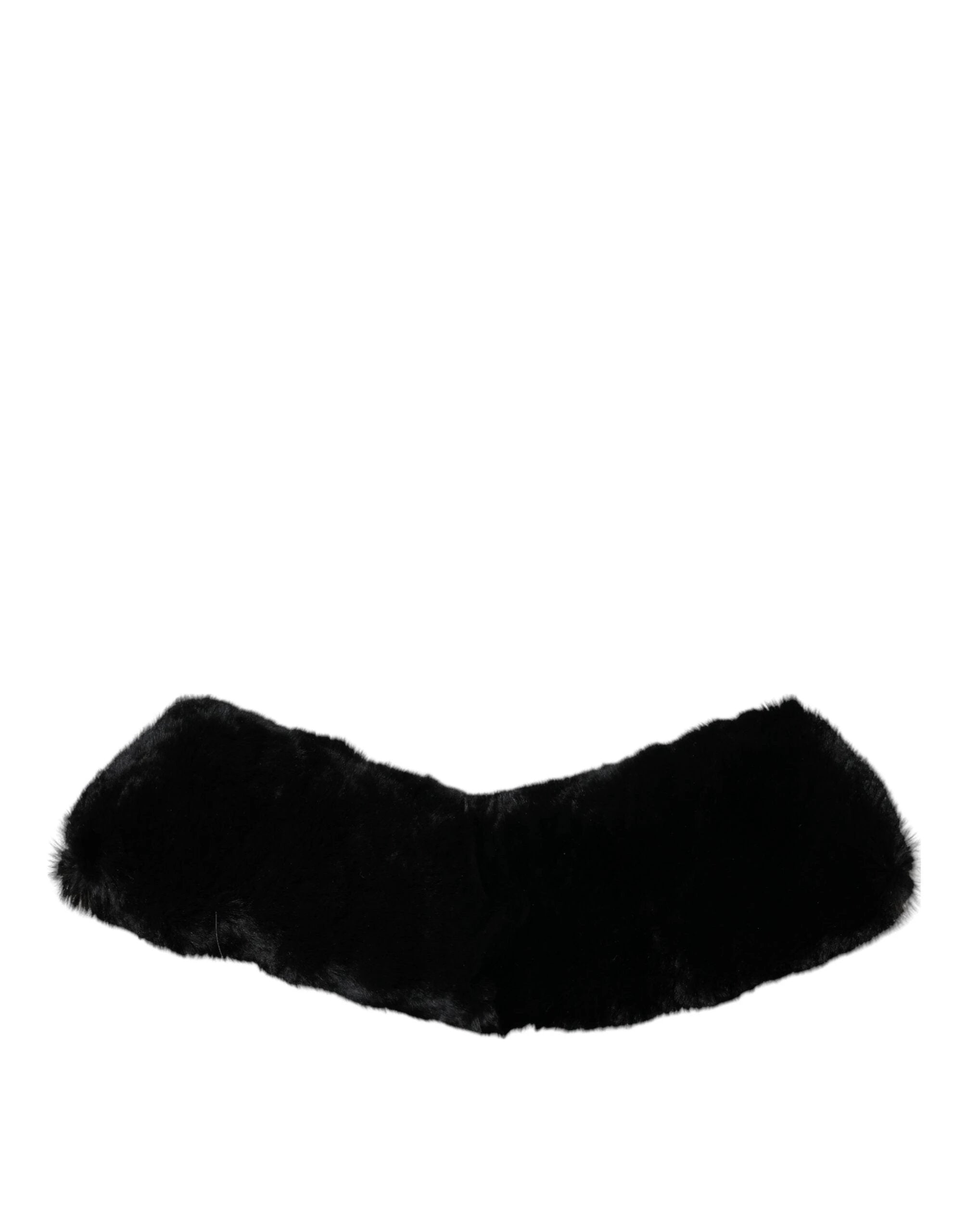 Dolce & Gabbana Black Lamb Fur Collar Women Neck Wrap Scarf by Dolce & Gabbana