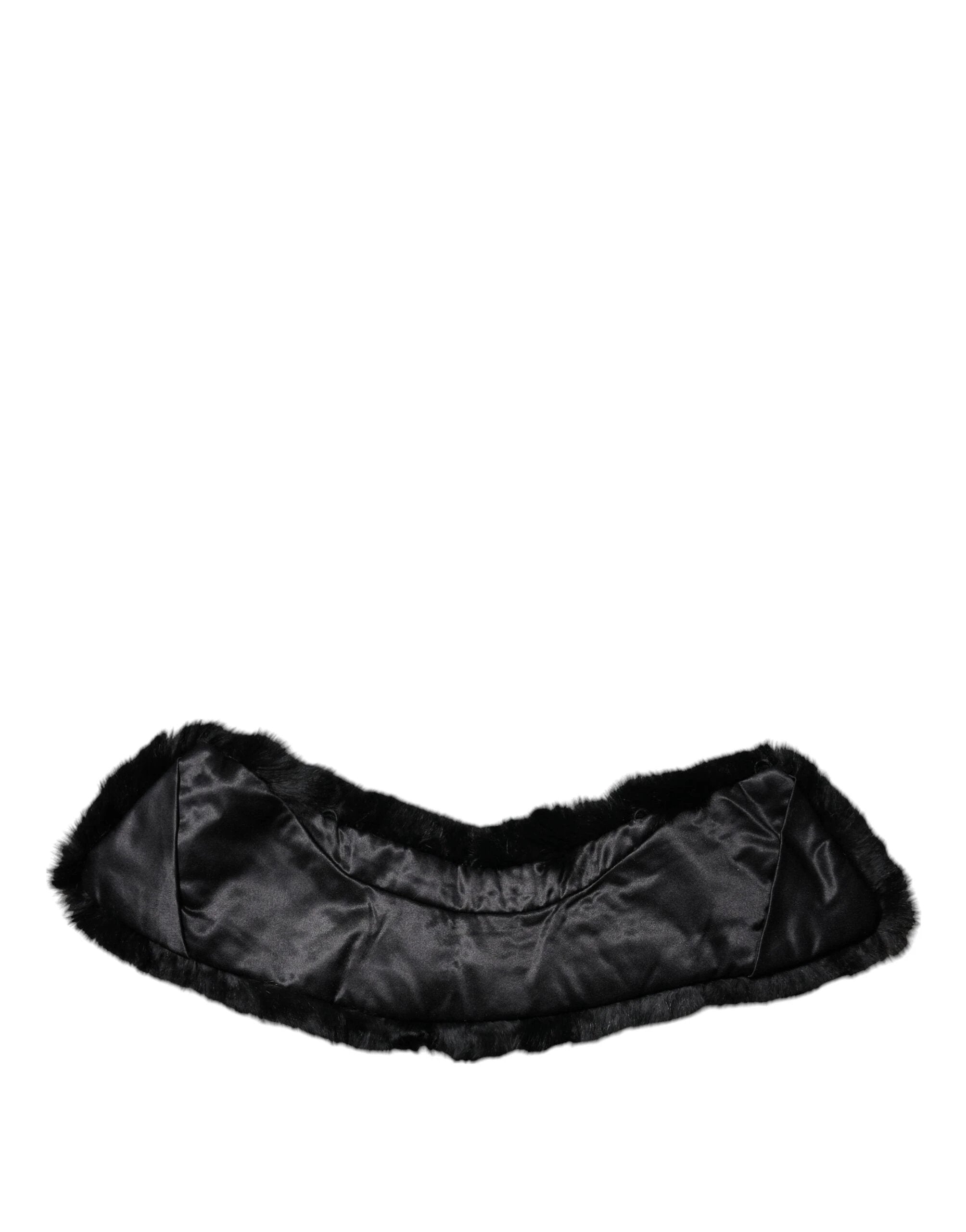 Dolce & Gabbana Black Lamb Fur Collar Women Neck Wrap Scarf by Dolce & Gabbana
