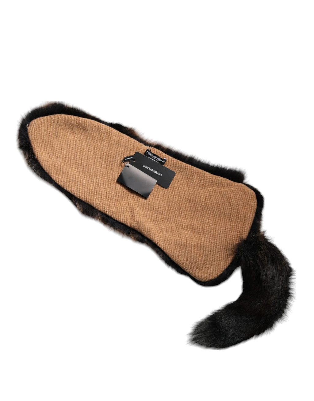 Écharpe d'hiver Dolce &amp; Gabbana en fourrure de renard roux marron