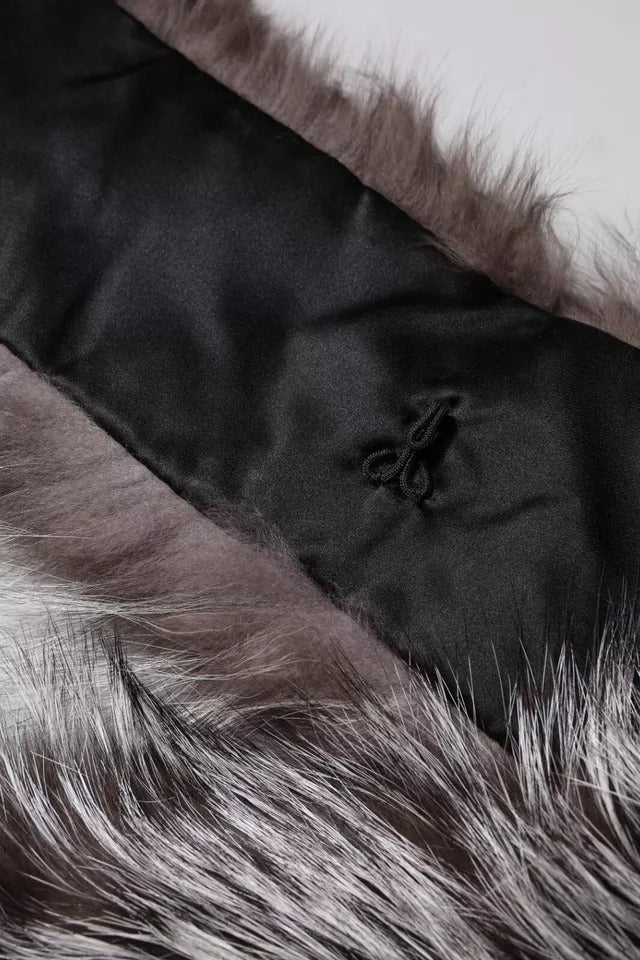 Écharpe d'hiver Dolce &amp; Gabbana en fourrure de renard gris