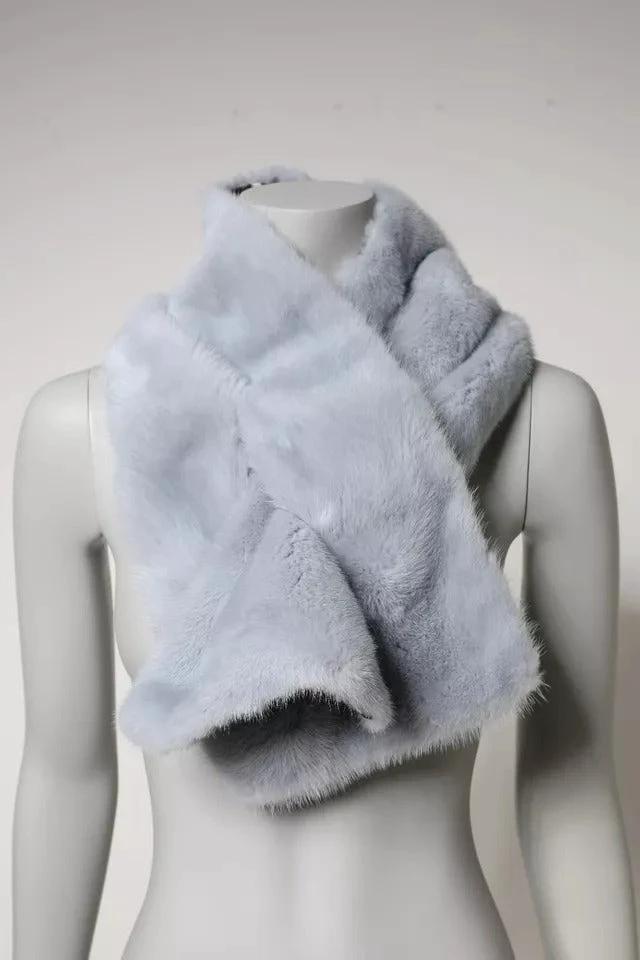 Dolce & Gabbana Powder Blue Mink Fur Neck Warmer Scarf by Dolce & Gabbana