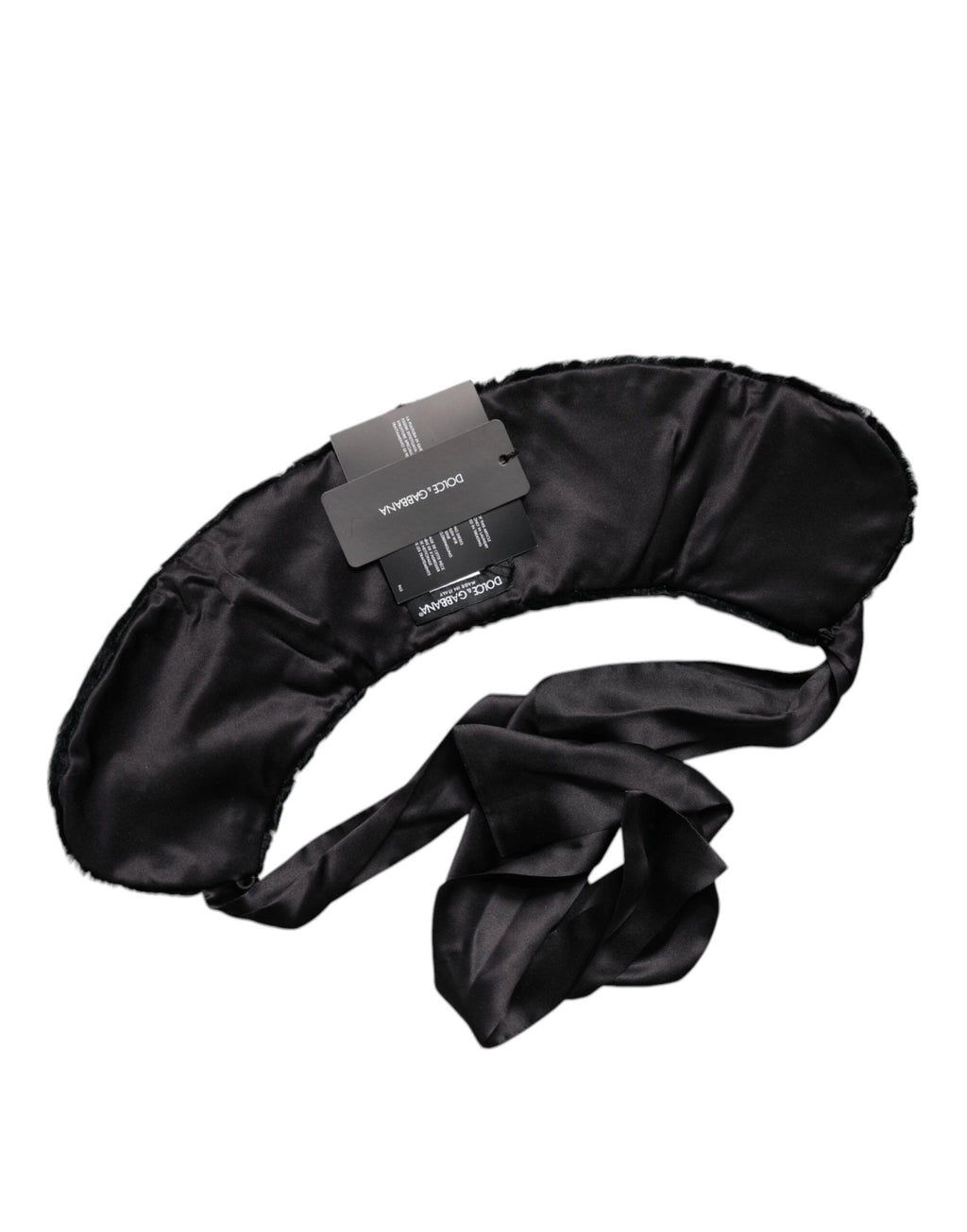 Dolce &amp; Gabbana Cache-cou en fourrure d'agneau noire pour femme, écharpe d'hiver