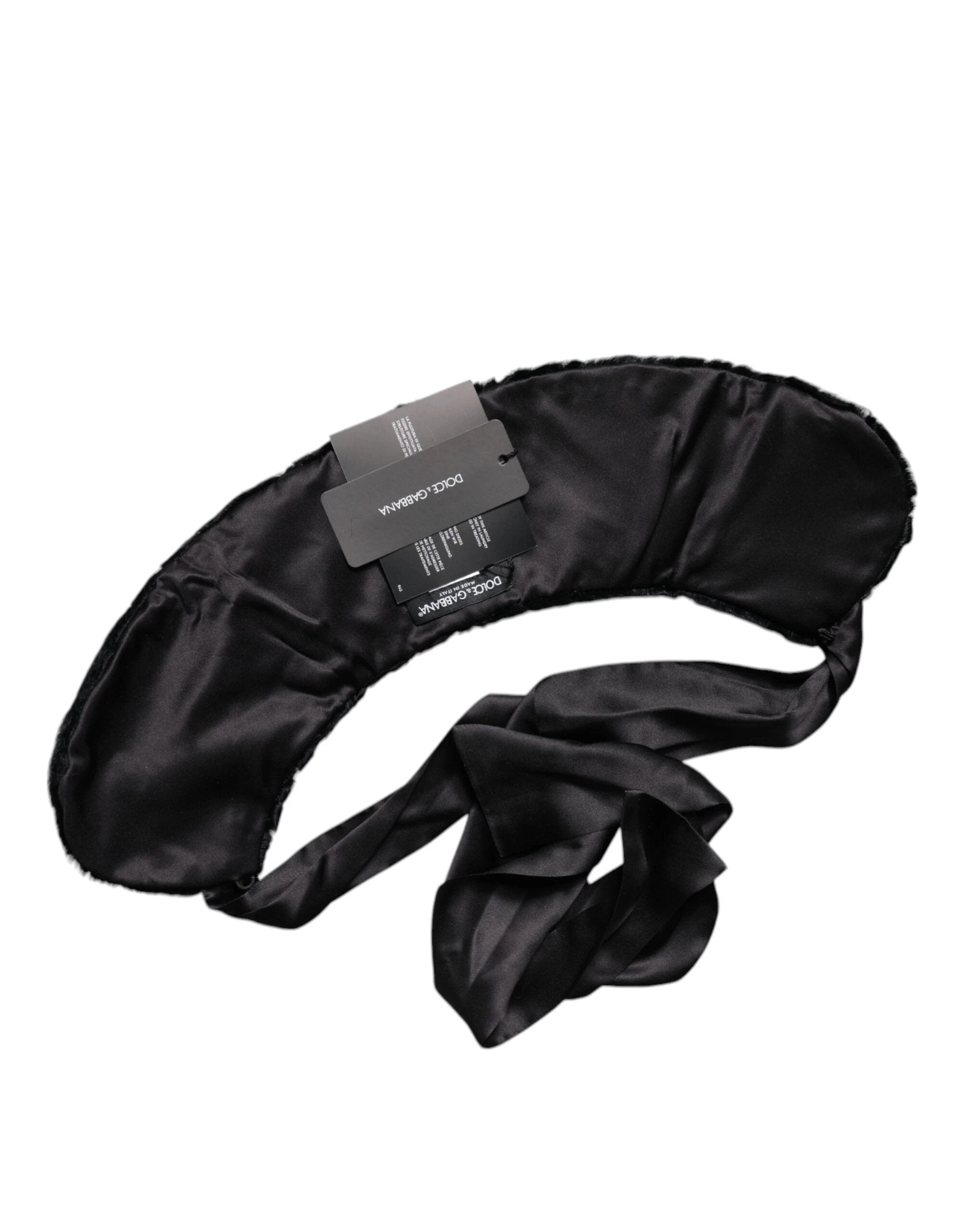 Dolce &amp; Gabbana Cache-cou en fourrure d'agneau noire pour femme, écharpe d'hiver