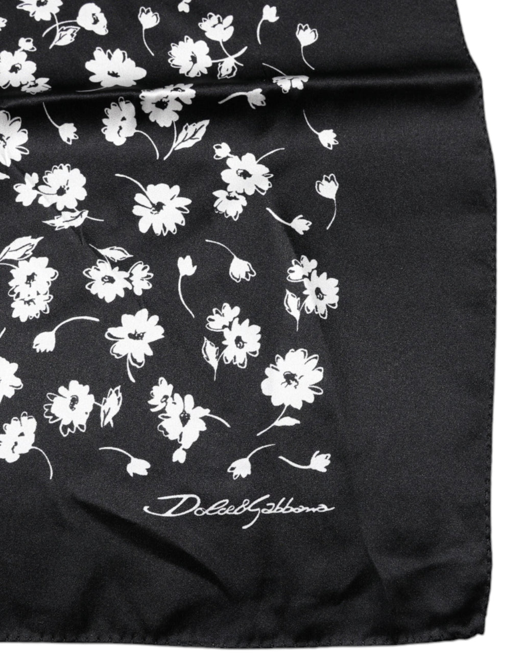 Dolce & Gabbana Black Floral Silk Square Wrap Shawl Scarf by Dolce & Gabbana