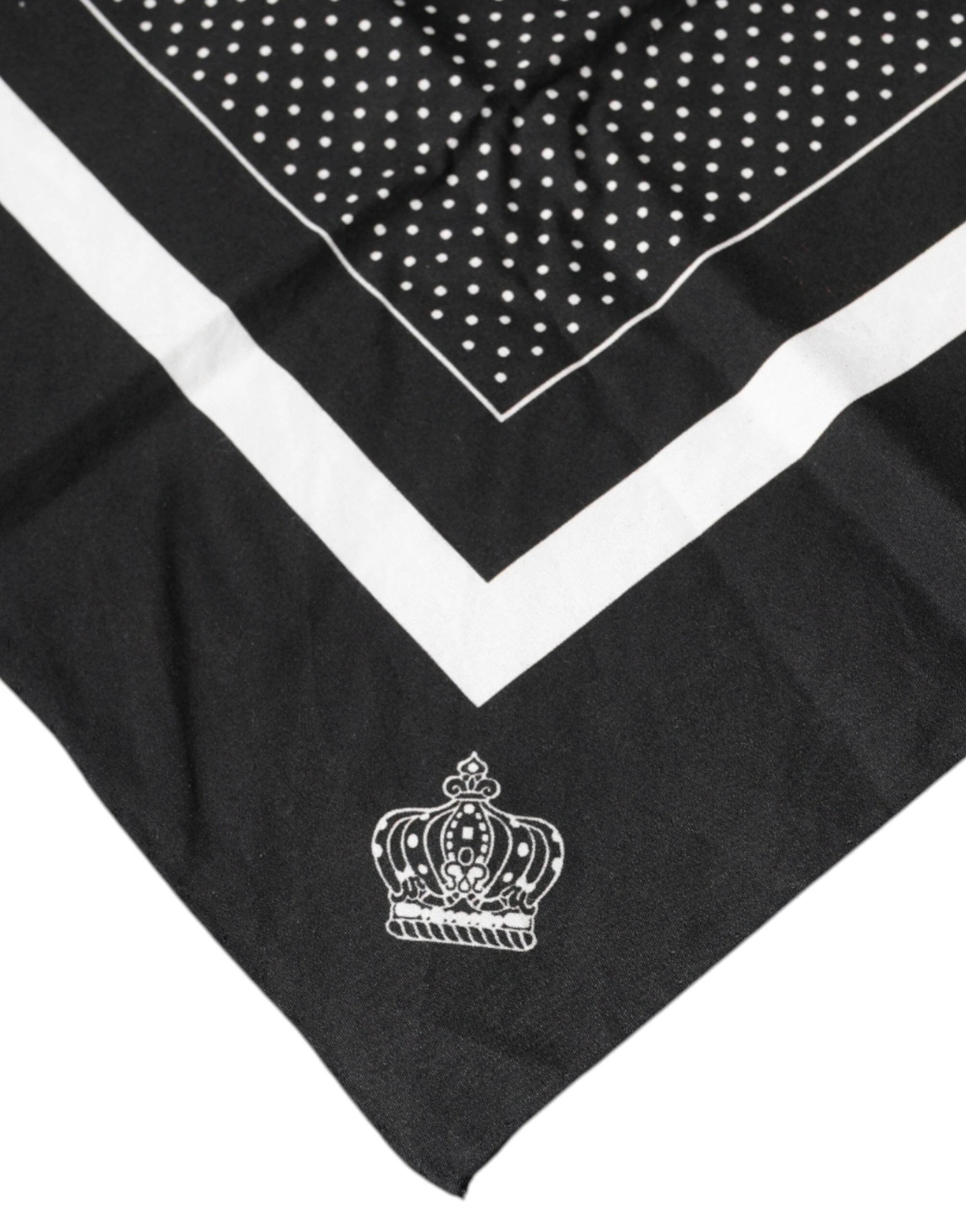 Dolce & Gabbana Black Polka Dots Cotton Handkerchief Scarf by Dolce & Gabbana