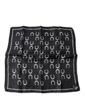 Dolce & Gabbana Black Horseshoe Silk Square Handkerchief Scarf by Dolce & Gabbana