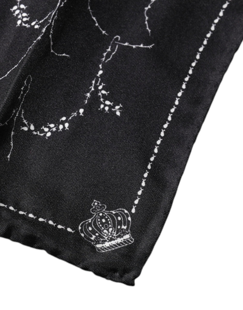 Dolce & Gabbana Black Patterned Silk Handkerchief Scarf by Dolce & Gabbana