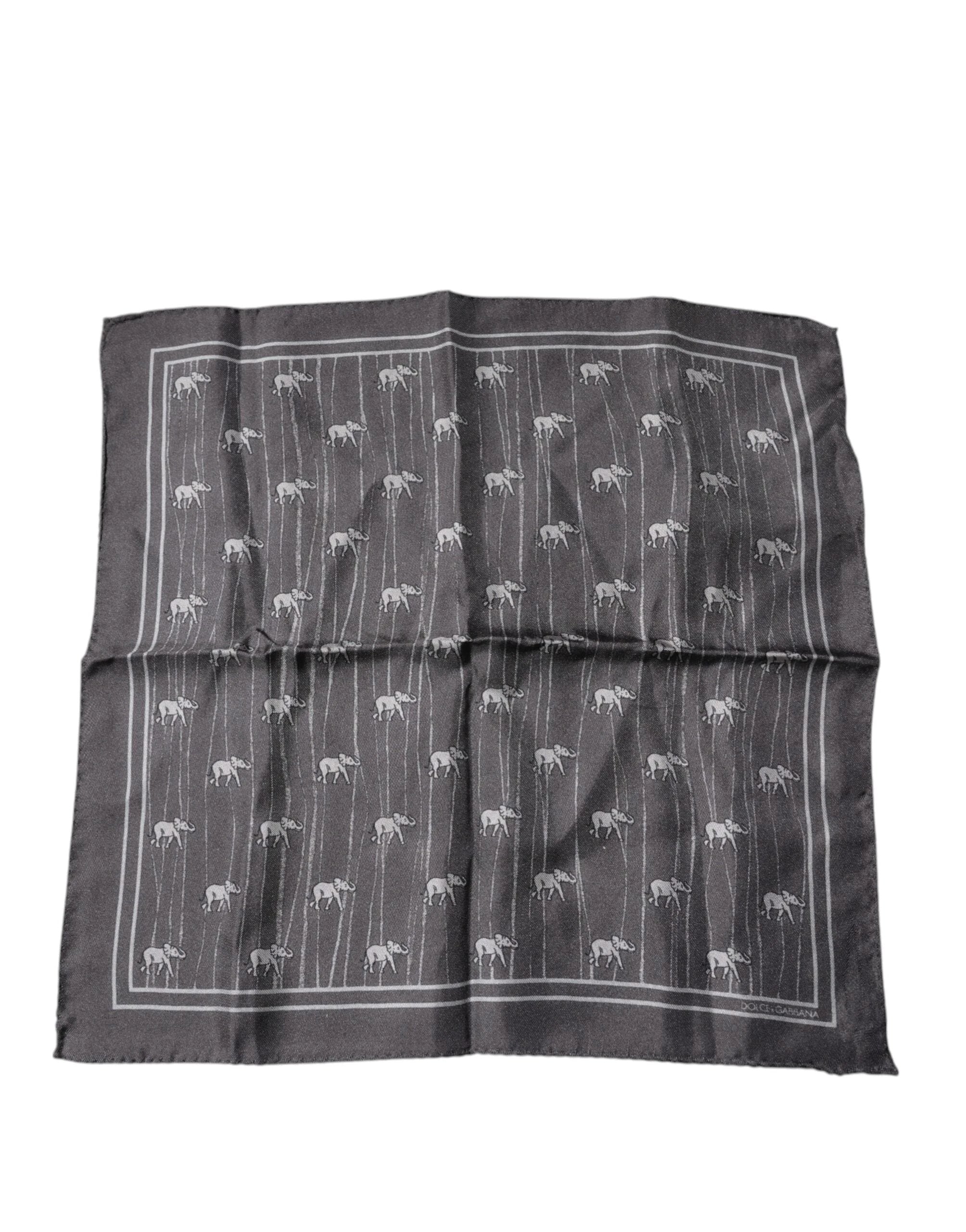 Dolce & Gabbana Brown Elephant Fantasy Handkerchief Scarf by Dolce & Gabbana