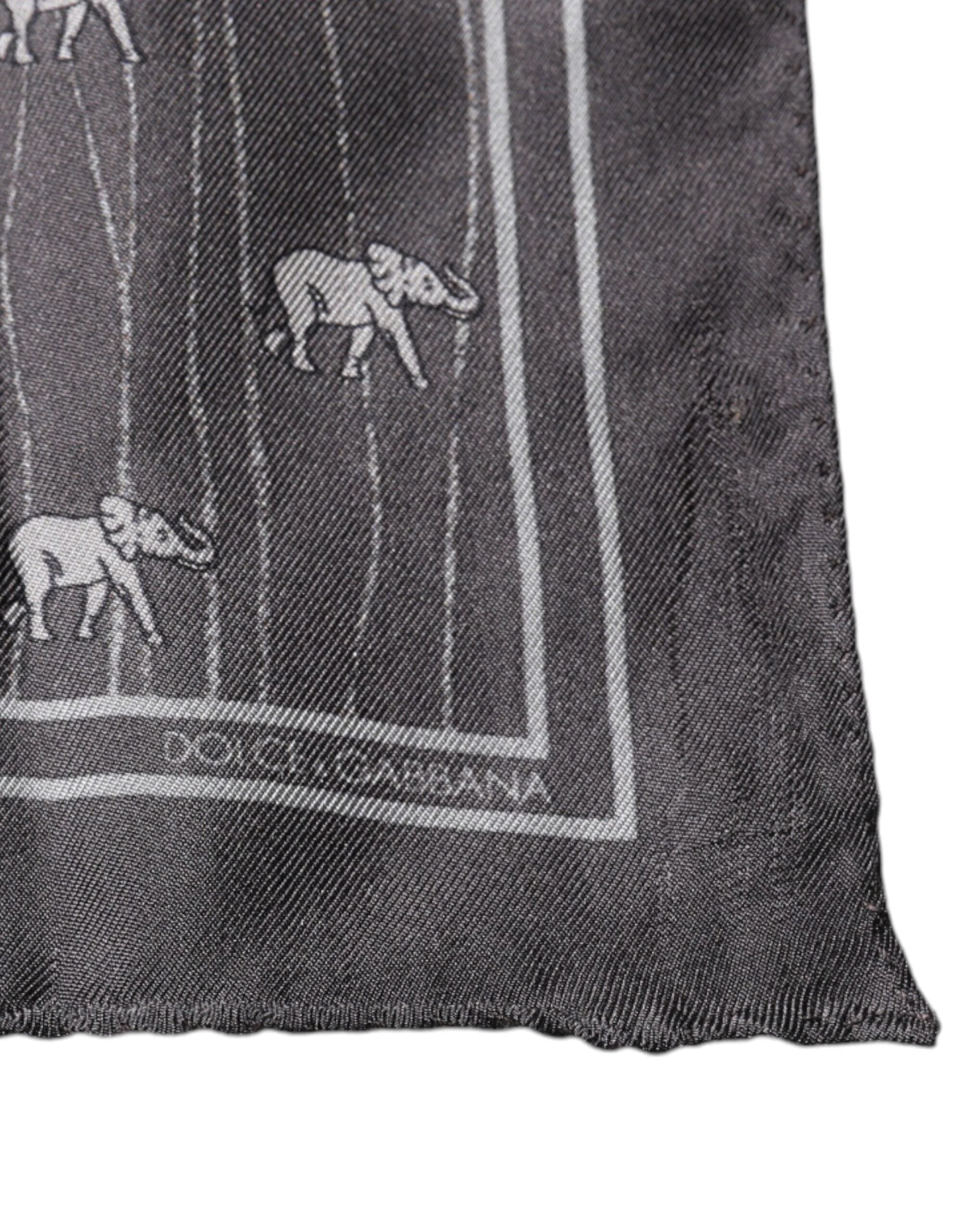 Dolce & Gabbana Brown Elephant Fantasy Handkerchief Scarf by Dolce & Gabbana