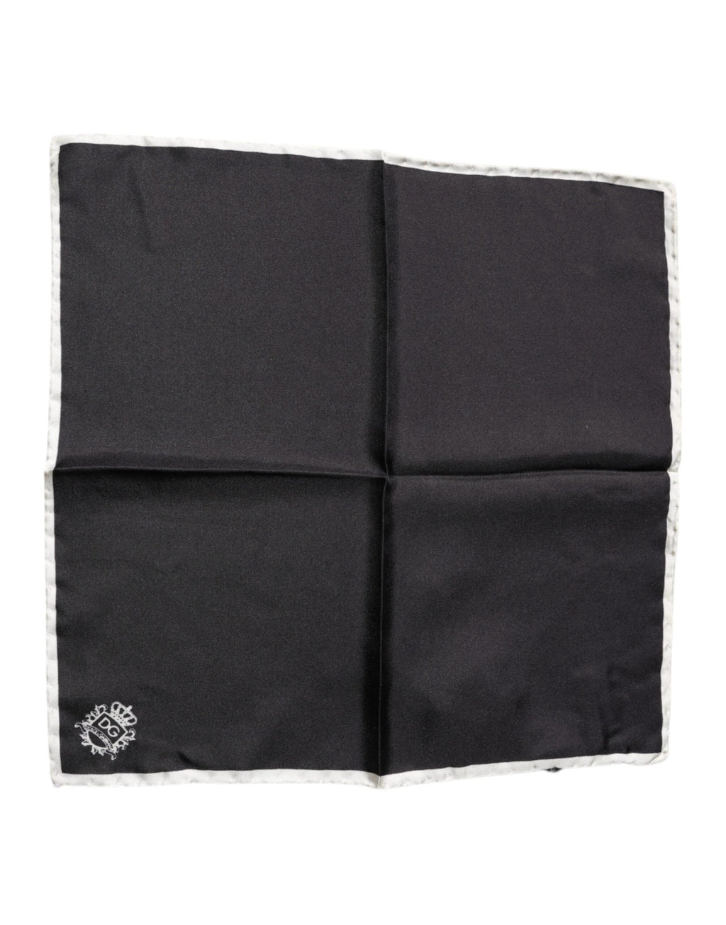 Dolce & Gabbana Black Crown Logo Square Handkerchief Scarf by Dolce & Gabbana