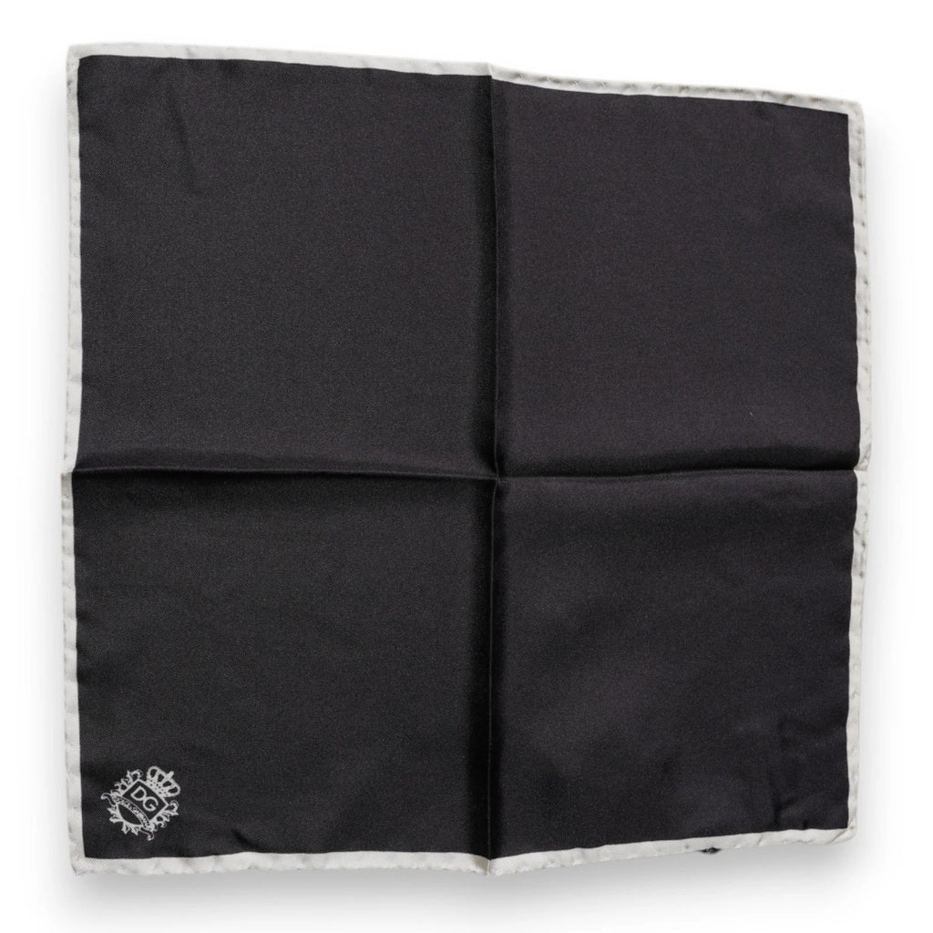 Dolce & Gabbana Black Crown Logo Square Handkerchief Scarf by Dolce & Gabbana