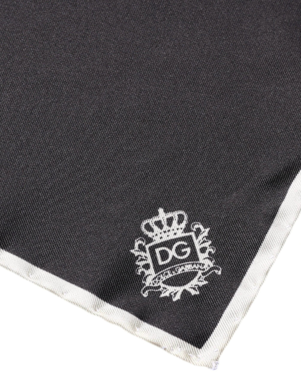 Dolce & Gabbana Black Crown Logo Square Handkerchief Scarf by Dolce & Gabbana