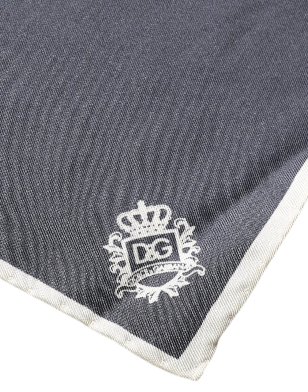 Dolce & Gabbana Gray Crown Logo Square Handkerchief Scarf by Dolce & Gabbana