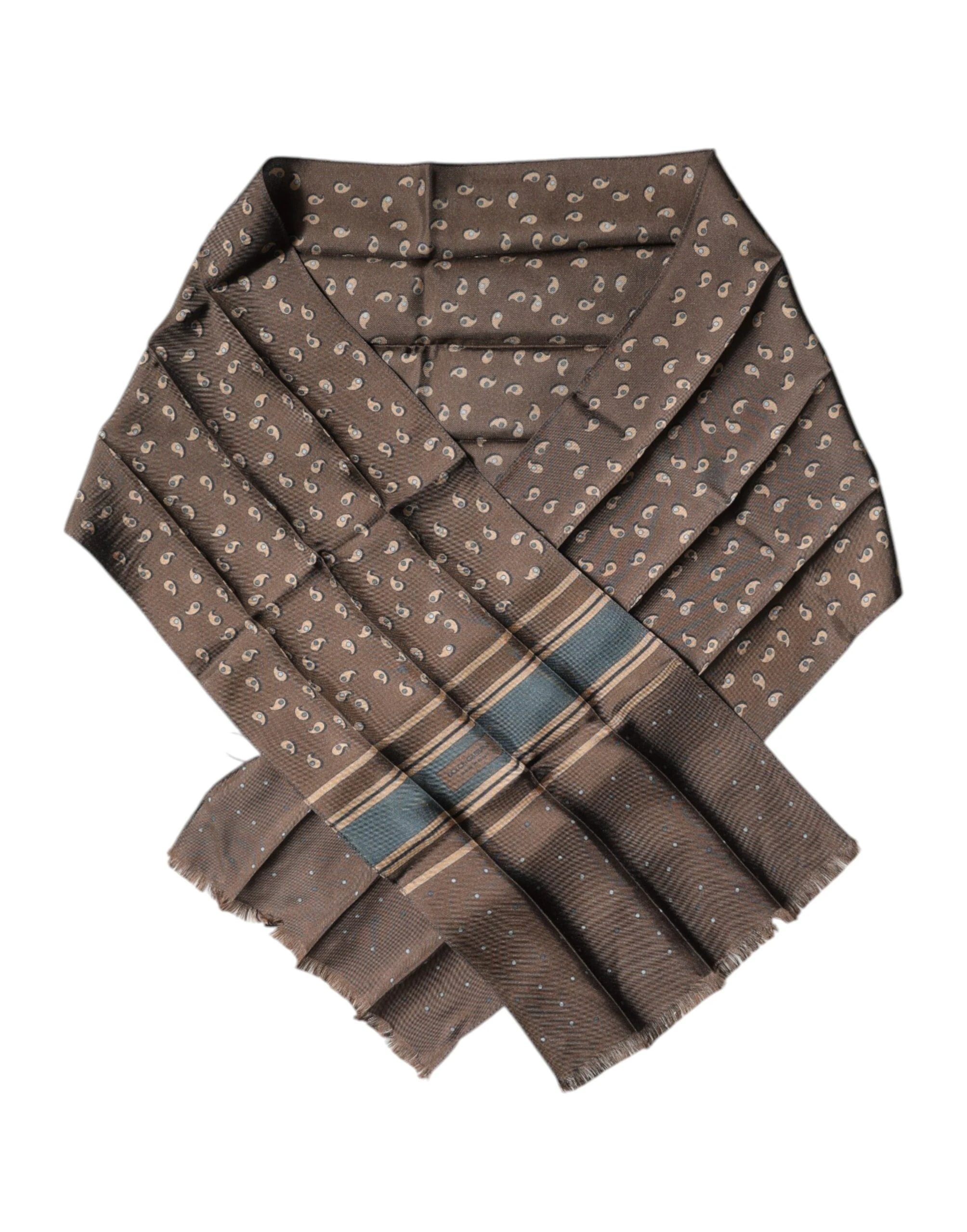 Dolce & Gabbana Brown Fantasy Silk Neck Wrap Shawl Scarf