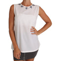 Dolce & Gabbana White Silk Crystal Embellished Fly T-shirt by Dolce & Gabbana