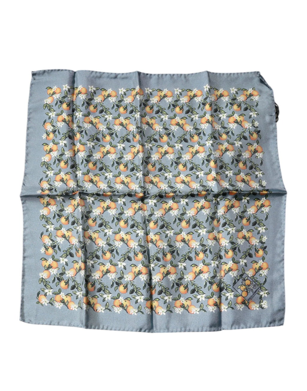 Dolce & Gabbana Gray Oranges Silk Square Handkerchief Scarf by Dolce & Gabbana
