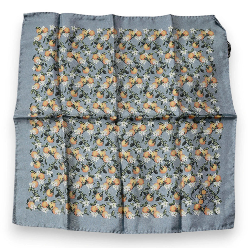 Dolce & Gabbana Gray Oranges Silk Square Handkerchief Scarf by Dolce & Gabbana