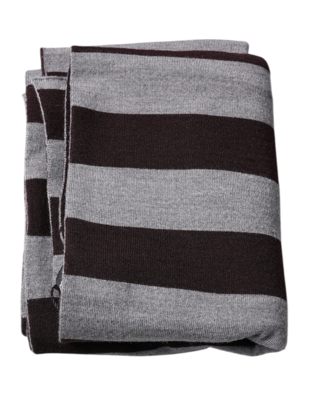 Dolce & Gabbana Black Gray Stripes Wool Neck Wrap Scarf by Dolce & Gabbana