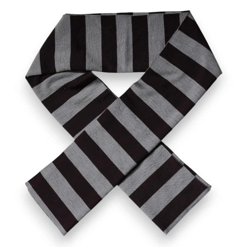 Dolce & Gabbana Black Gray Stripes Wool Neck Wrap Scarf by Dolce & Gabbana