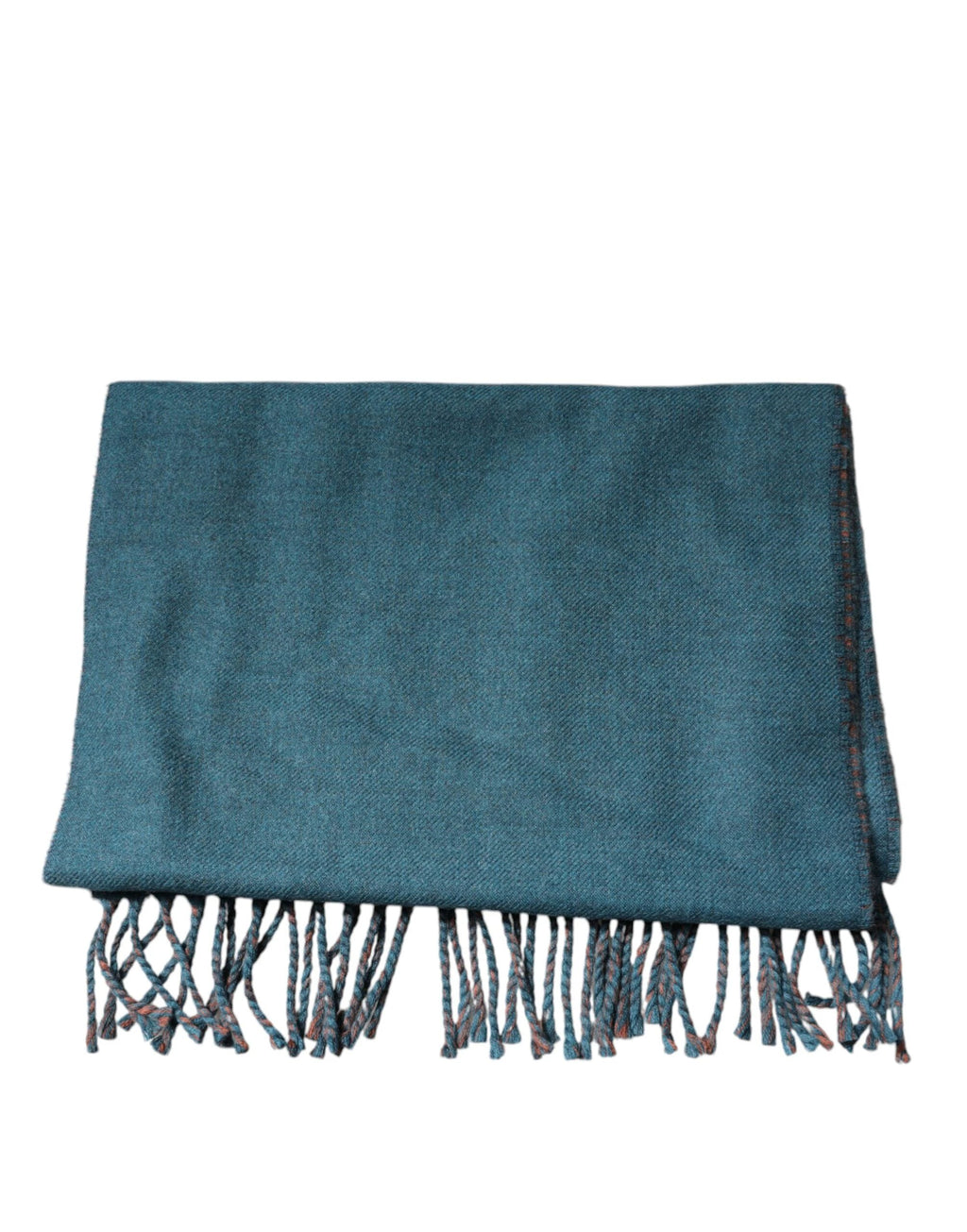 Dolce & Gabbana Blue Green Wool Fringes Wrap Shawl Scarf by Dolce & Gabbana
