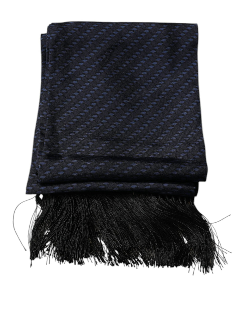 Dolce & Gabbana Dark Blue Fantasy Fringes Neck Wrap Scarf by Dolce & Gabbana