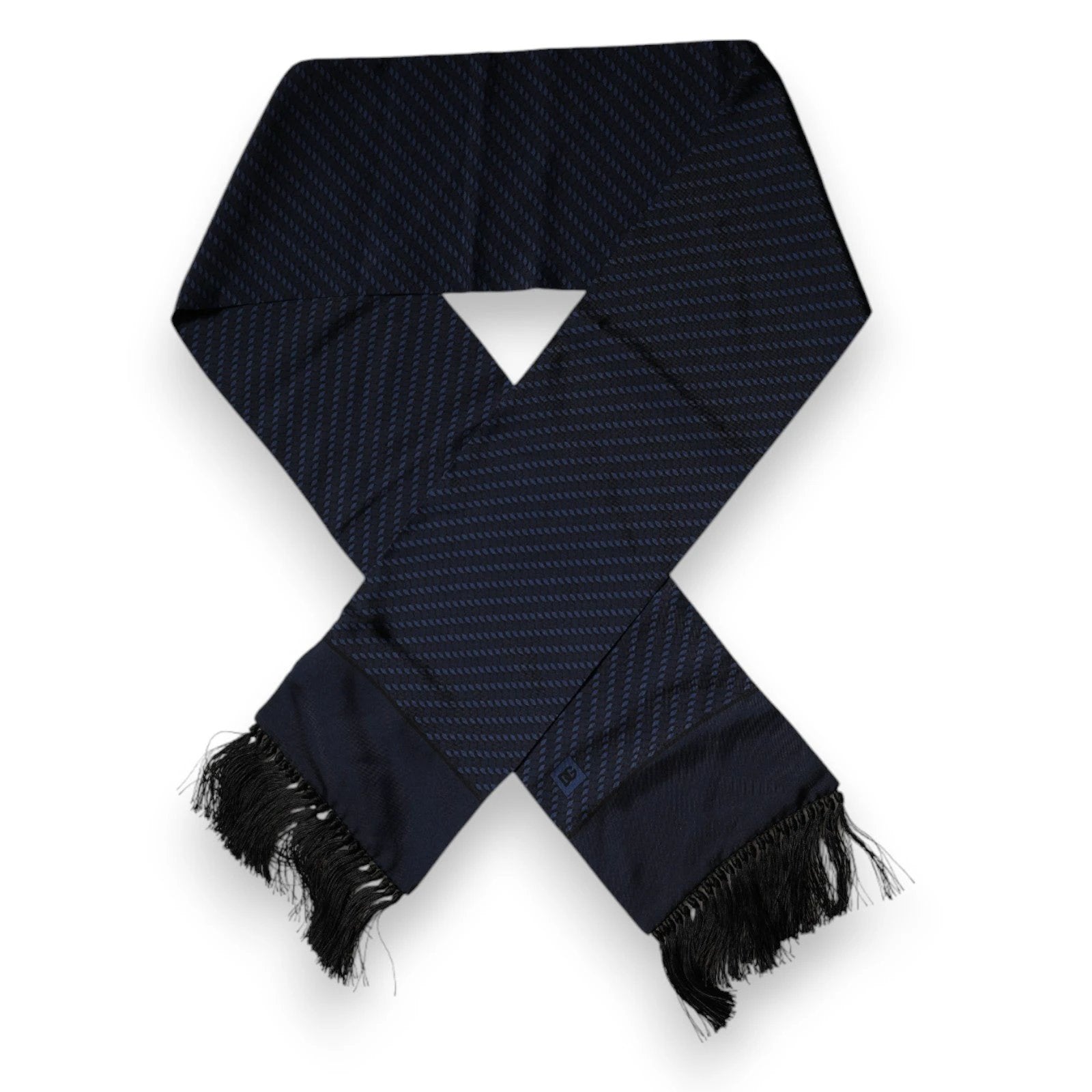 Dolce & Gabbana Dark Blue Fantasy Fringes Neck Wrap Scarf by Dolce & Gabbana