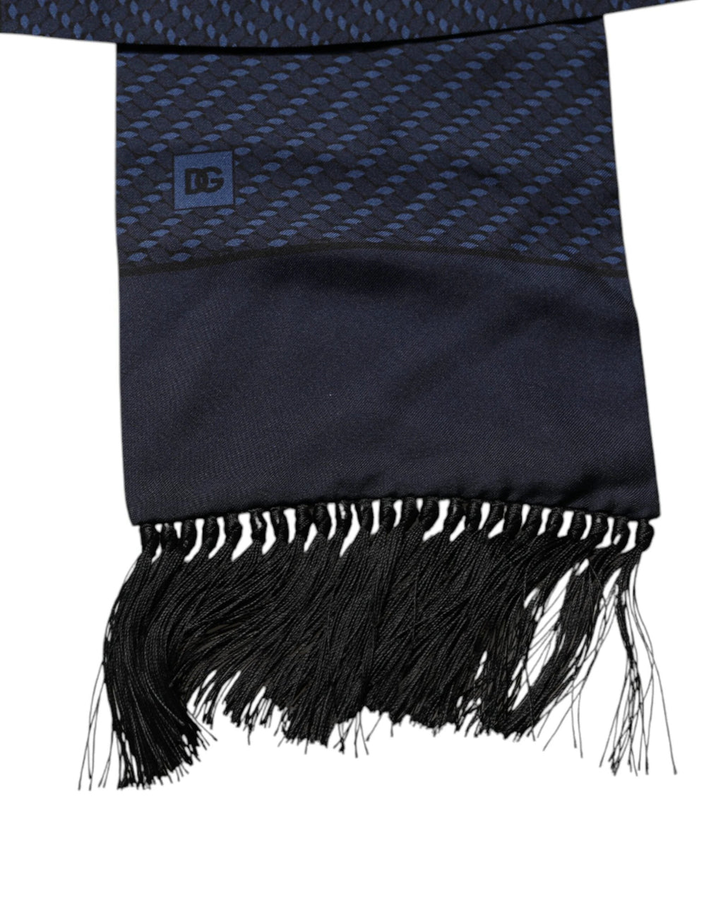 Dolce & Gabbana Dark Blue Fantasy Fringes Neck Wrap Scarf by Dolce & Gabbana