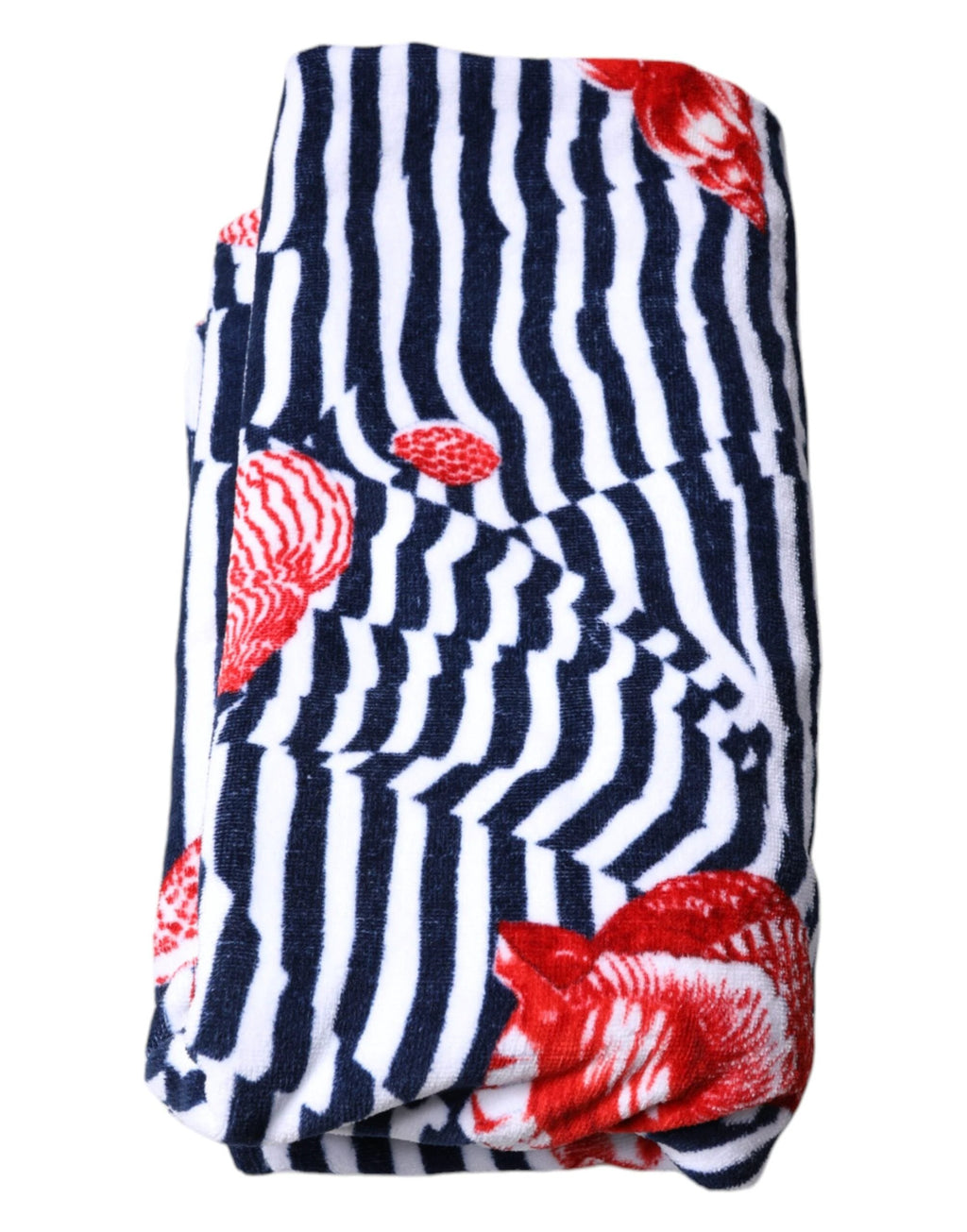 Dolce & Gabbana Multicolor Stripes Seashells Beach Towel by Dolce & Gabbana