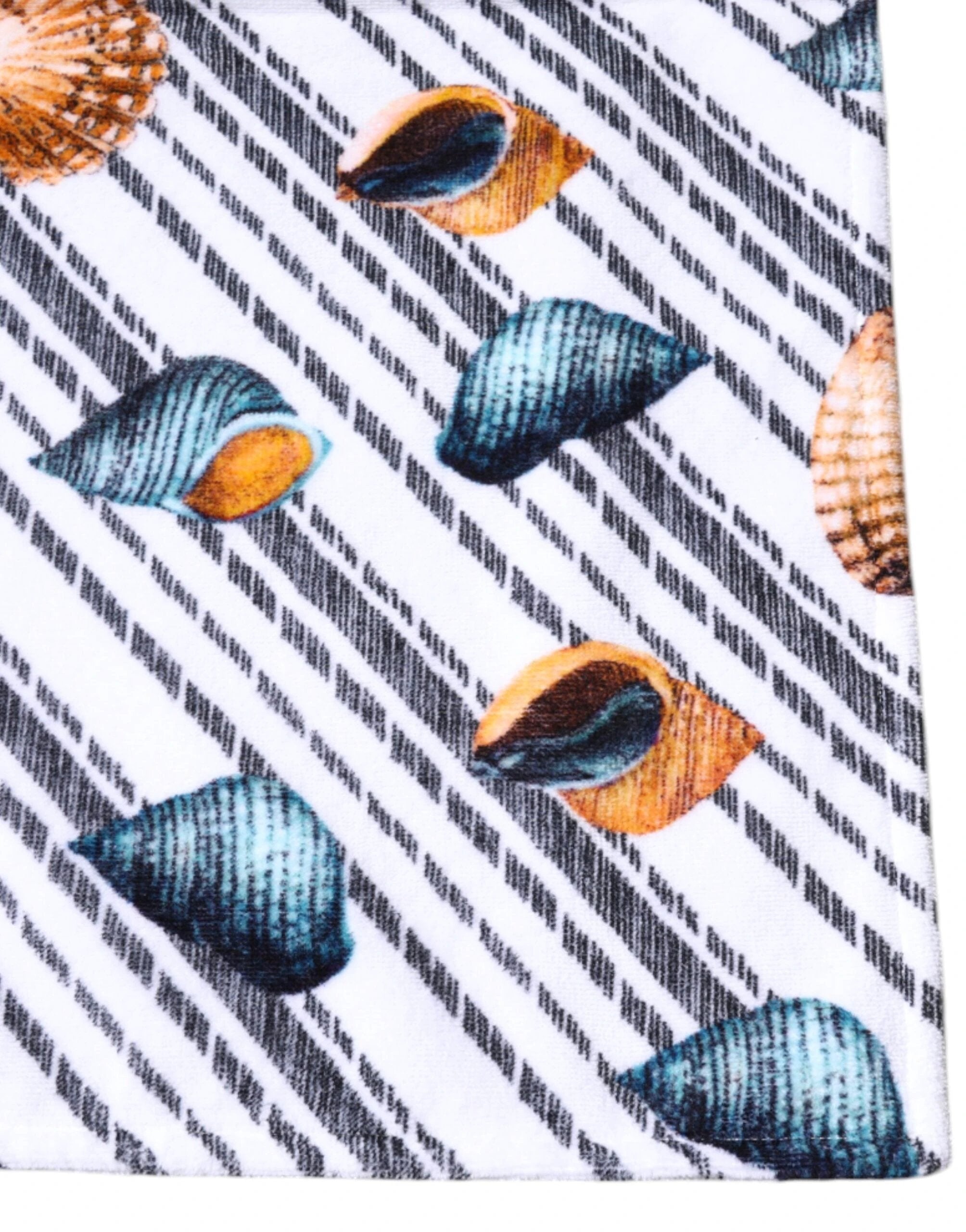 Dolce & Gabbana Multicolor Stripes Seashells Beach Towel by Dolce & Gabbana