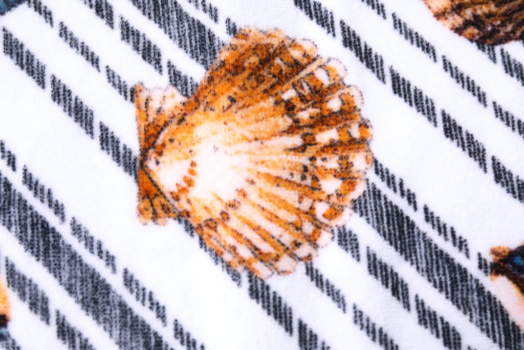 Dolce & Gabbana Multicolor Stripes Seashells Beach Towel by Dolce & Gabbana