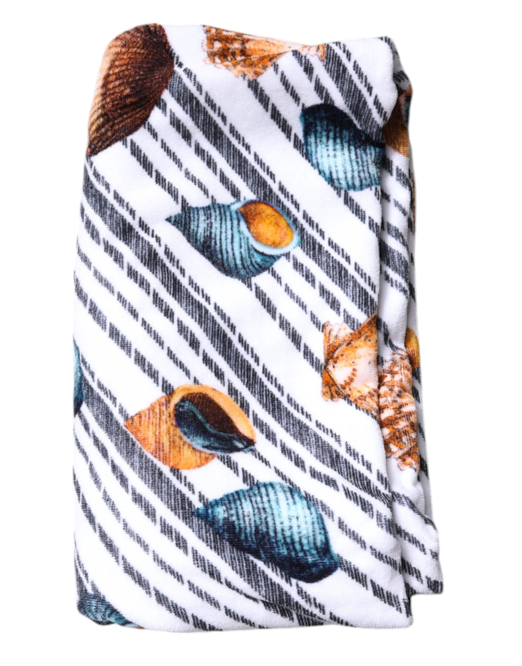 Dolce & Gabbana Multicolor Stripes Seashells Beach Towel by Dolce & Gabbana