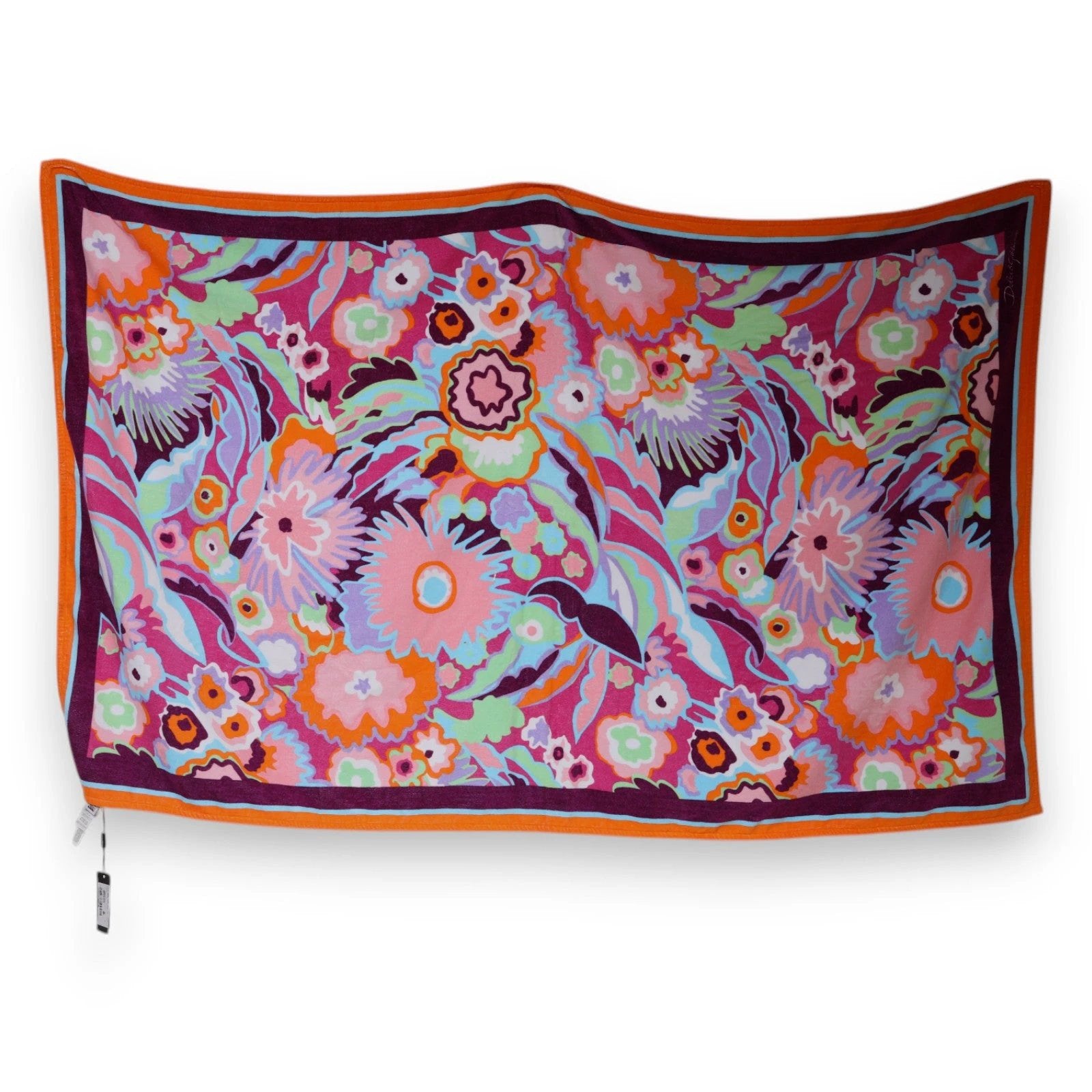 Dolce & Gabbana Multicolor Floral Print Cotton Beach Towel by Dolce & Gabbana