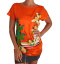 Dolce & Gabbana Silk Orange Lemon Crystal T-shirt Top by Dolce & Gabbana