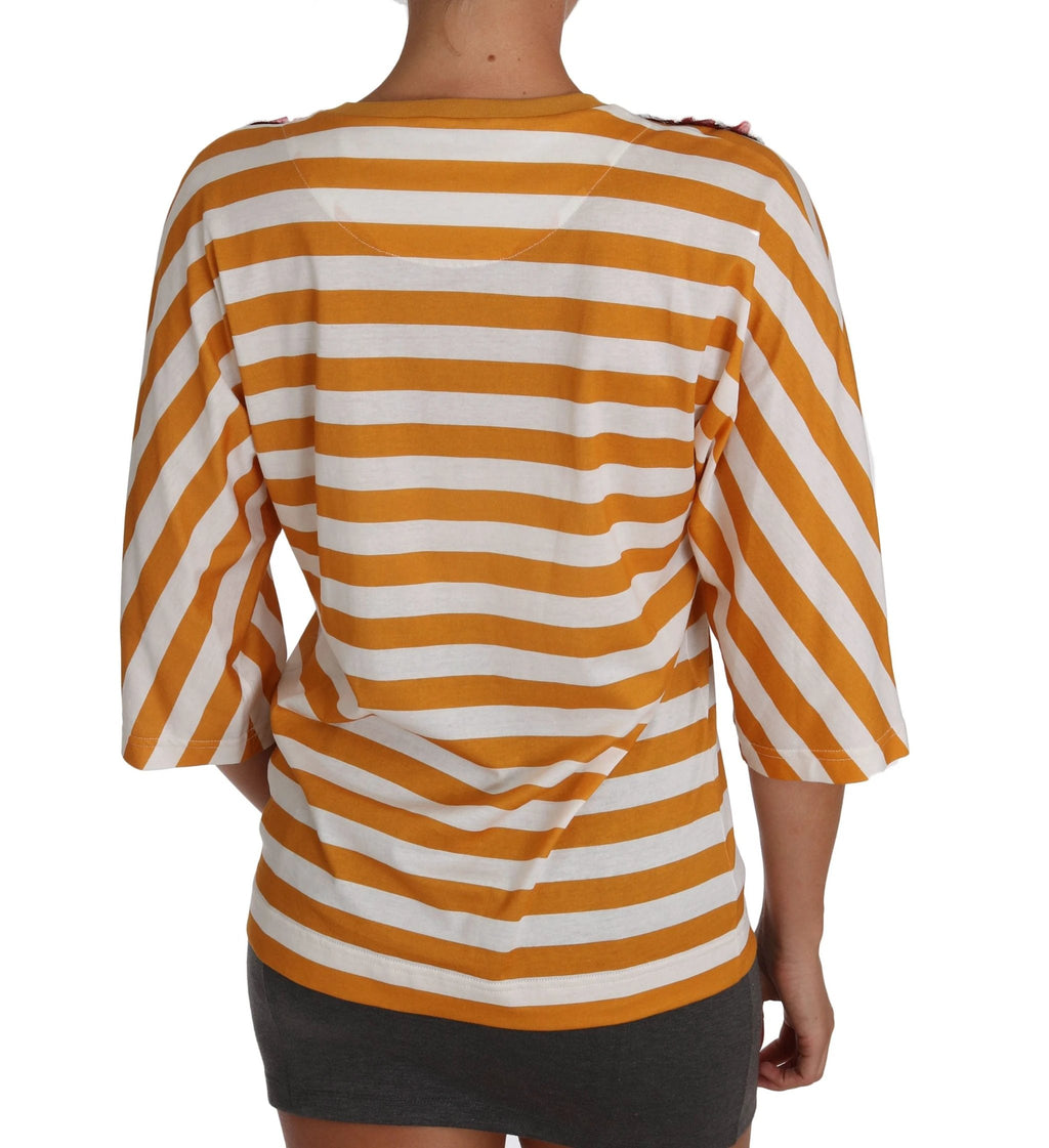 Dolce & Gabbana White Orange FIRENZE Top T-shirt by Dolce & Gabbana