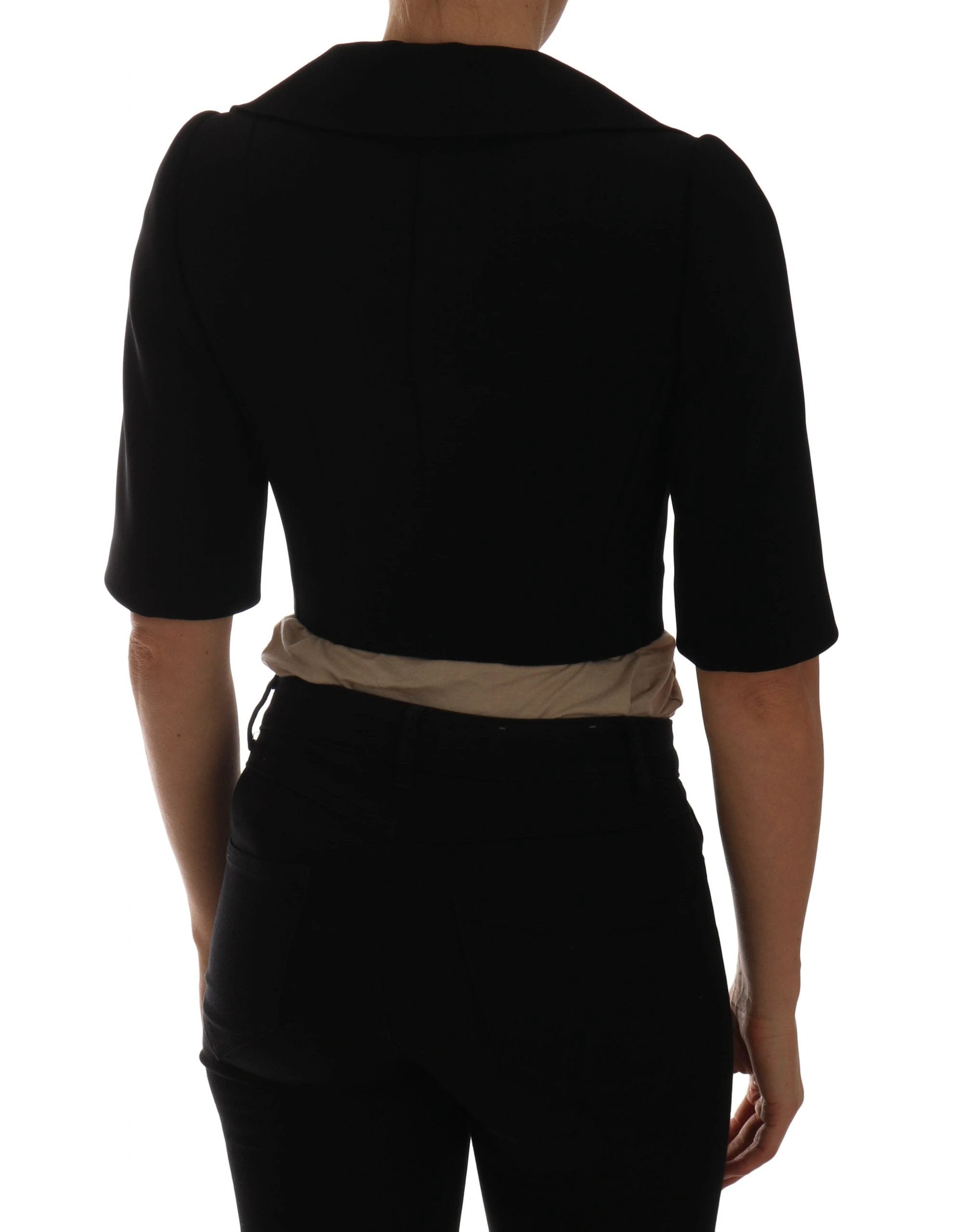 Dolce & Gabbana Black Short Croped Jacket Blazer by Dolce & Gabbana